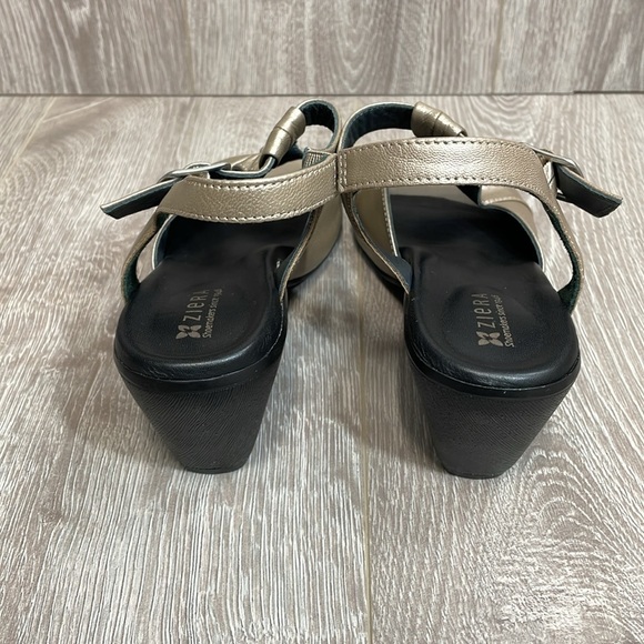 Ziera Dash Leather Ankle Strap Open Toe Heel Sandal 38 W - Picture 4 of 16